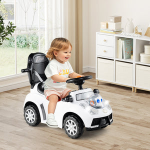 3 in 1 Push Car for Toddler Stroller Sliding Walking Car for Boys and Girls-White view 3