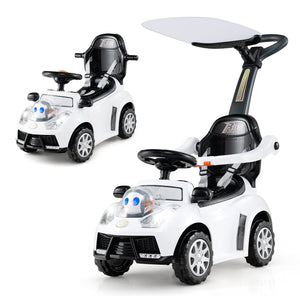 3 in 1 Push Car for Toddler Stroller Sliding Walking Car for Boys and Girls-White view 4