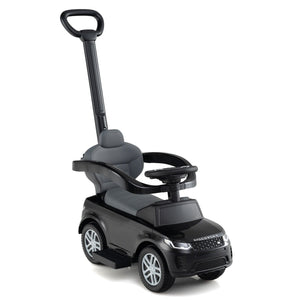 3 in 1 Push Car with Removable Handle and Guardrail for Kids 18-36 Months Old-Black