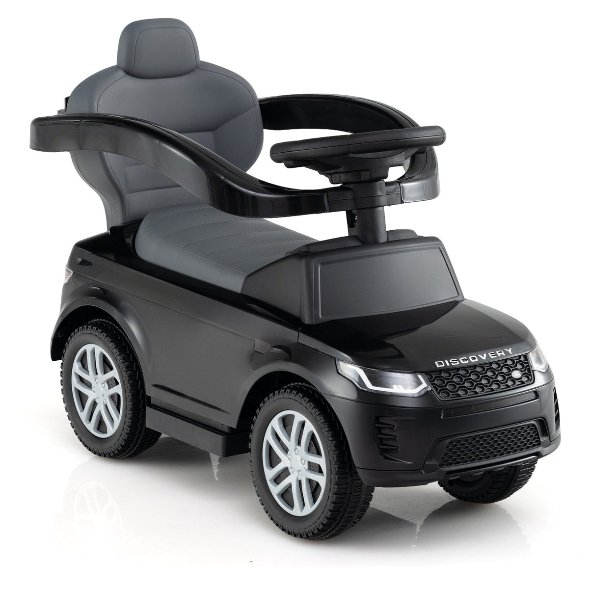 3 in 1 Push Car with Removable Handle and Guardrail for Kids 18-36 Months Old-Black view 4