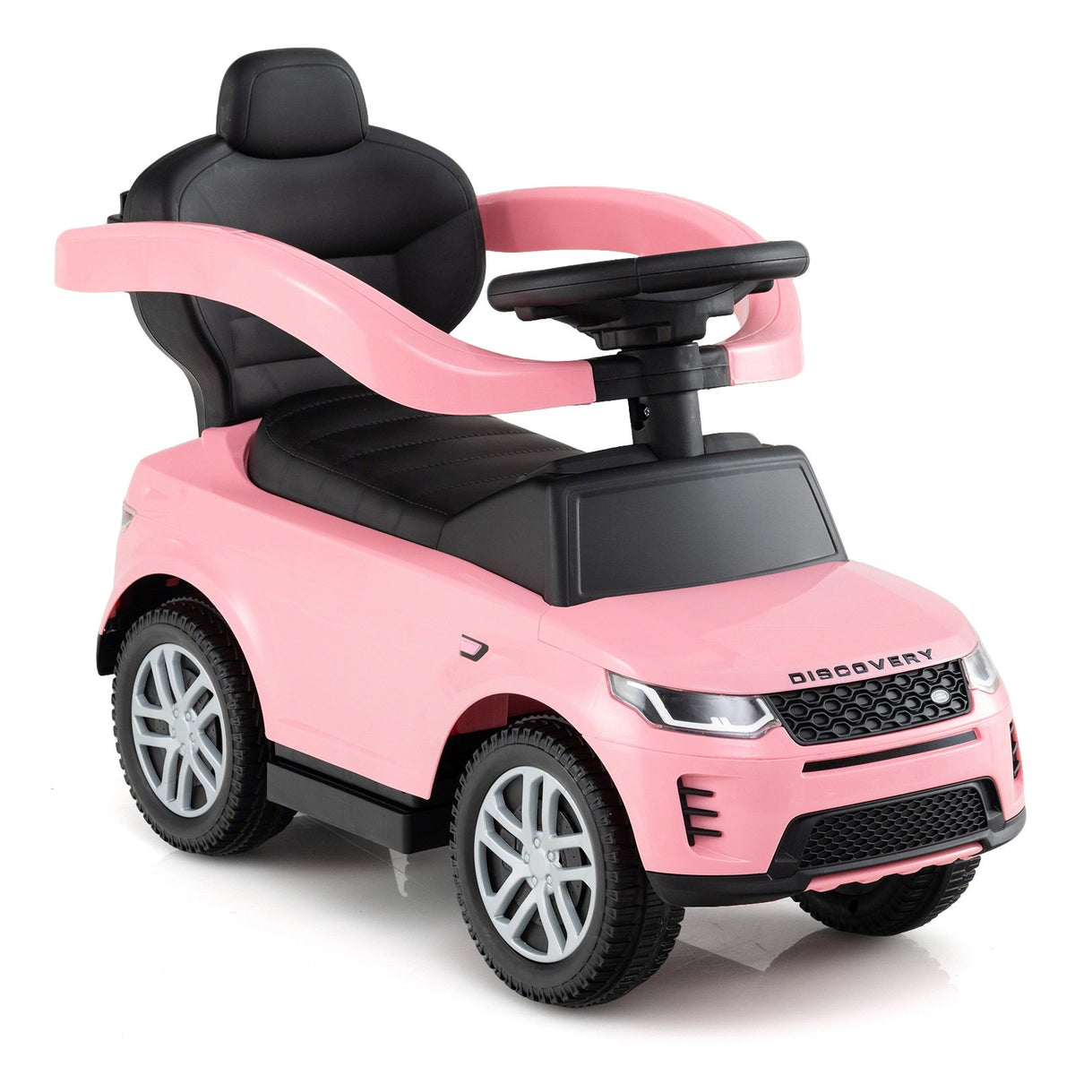 3 in 1 Push Car with Removable Handle and Guardrail for Kids 18-36 Months Old-Pink view 4