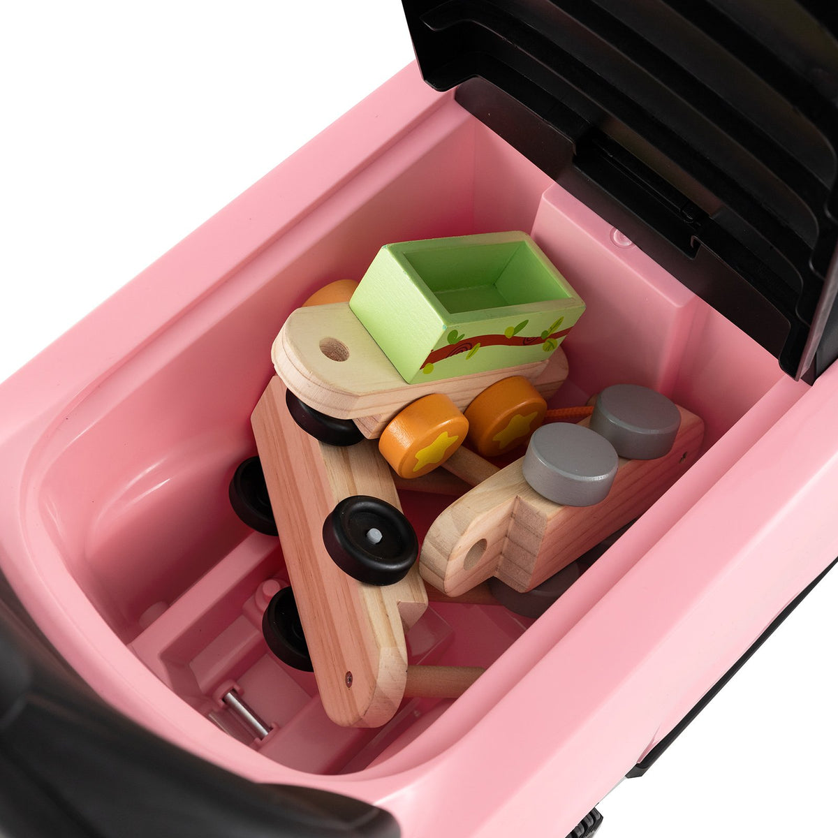 3 in 1 Push Car with Removable Handle and Guardrail for Kids 18-36 Months Old-Pink view 6