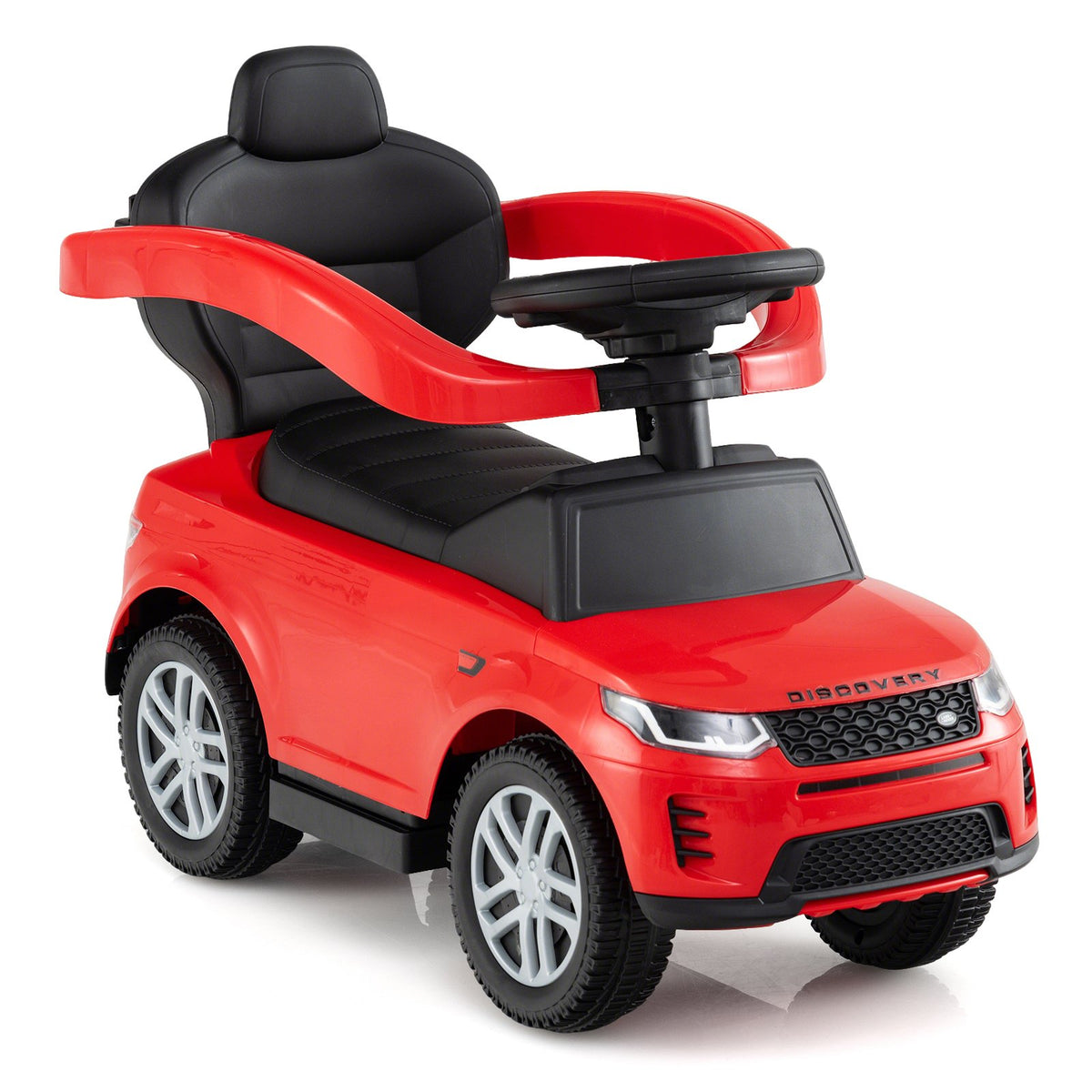 3 in 1 Push Car with Removable Handle and Guardrail for Kids 18-36 Months Old-Red view 4