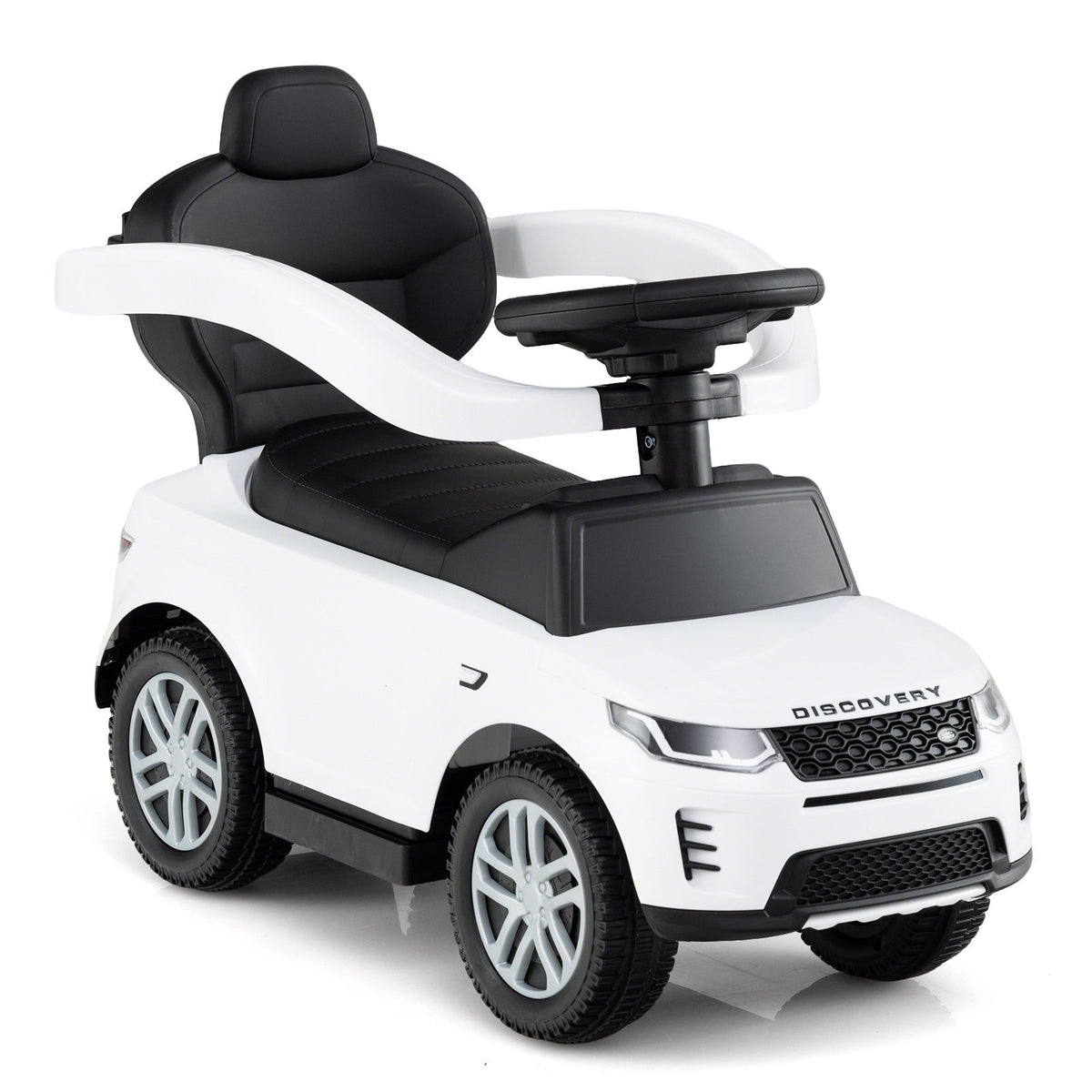 3 in 1 Push Car with Removable Handle and Guardrail for Kids 18-36 Months Old-White view 4