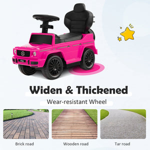 3-In-1 Ride on Push Car Mercedes Benz G350 Stroller Sliding Car with Canopy-Pink view 8
