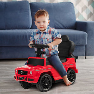 3-In-1 Ride on Push Car Mercedes Benz G350 Stroller Sliding Car with Canopy-Red view 2