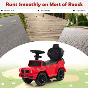 3-In-1 Ride on Push Car Mercedes Benz G350 Stroller Sliding Car with Canopy-Red view 9