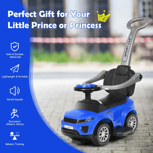 3 In 1 Ride on Push Car Toddler Stroller Sliding Car with Music-Blue view 6