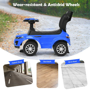 3 In 1 Ride on Push Car Toddler Stroller Sliding Car with Music-Blue view 7