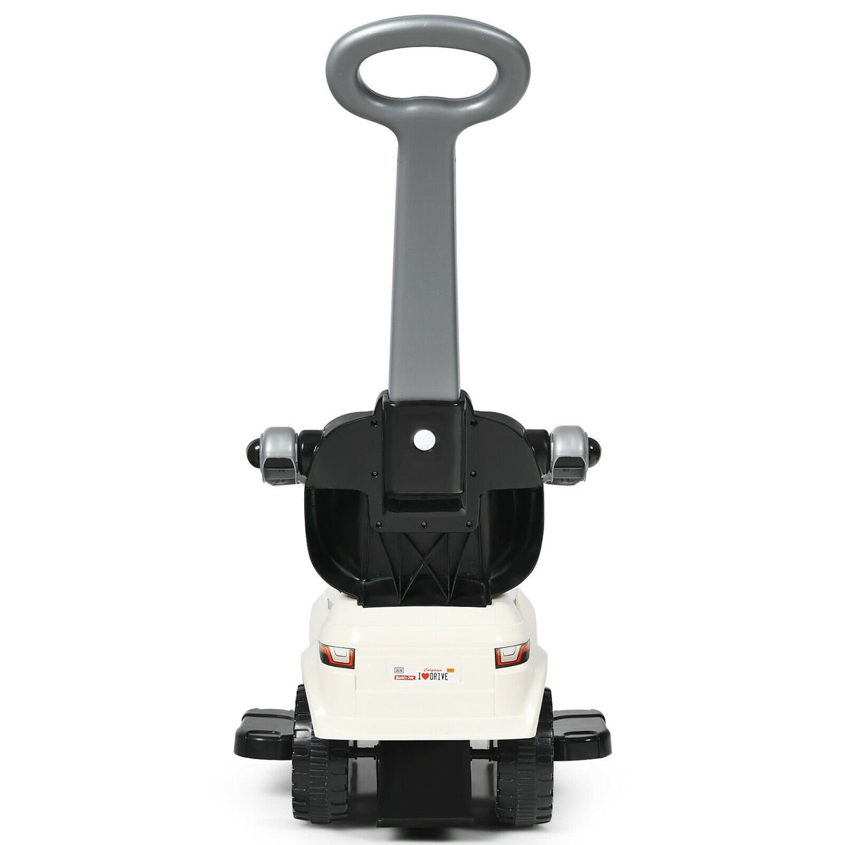 3 In 1 Ride on Push Car Toddler Stroller Sliding Car with Music-White view 4