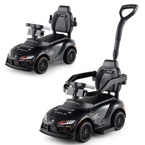 3-in-1 Toyota Licensed Foot-to-Floor Stroller Sliding Walking Toy-Black