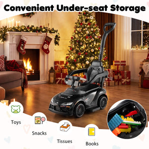 3-in-1 Toyota Licensed Foot-to-Floor Stroller Sliding Walking Toy-Black view 6
