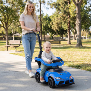 3-in-1 Toyota Licensed Foot-to-Floor Stroller Sliding Walking Toy-Blue view 2
