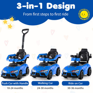 3-in-1 Toyota Licensed Foot-to-Floor Stroller Sliding Walking Toy-Blue view 4