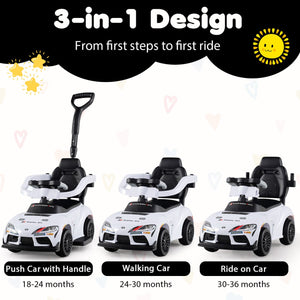 3-in-1 Toyota Licensed Foot-to-Floor Stroller Sliding Walking Toy-White view 4