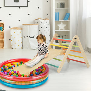 3-in-1 Climbing Set Foldable and Adjustable Kids Triangle Set-Multicolor view 2