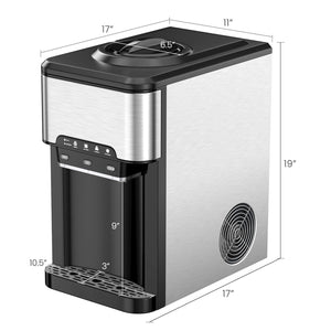 3-in-1 Water Cooler Dispenser with Built-in Ice Maker and 3 Temperature Settings-Silver view 5