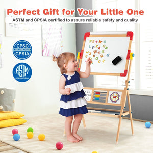 3-in-1 Wooden Art Easel for Kids with Drawing Paper Roll view 2