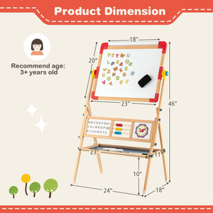 3-in-1 Wooden Art Easel for Kids with Drawing Paper Roll view 4