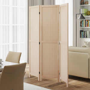 3 Panel Folding Room Divider for Home Office Bedroom Restaurant-Beige view 9