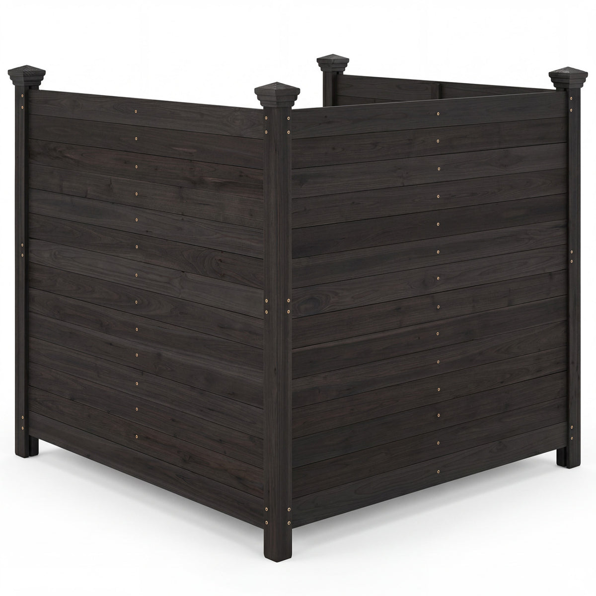 3-Panel Outdoor Privacy Air Conditioner Fence for Outside-Black view 4