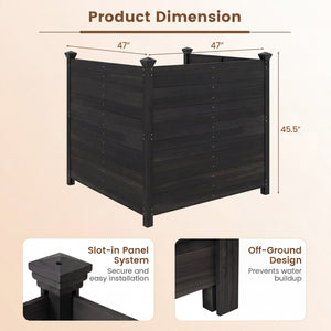 3-Panel Outdoor Privacy Air Conditioner Fence for Outside-Black view 5