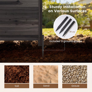 3-Panel Outdoor Privacy Air Conditioner Fence for Outside-Black view 9