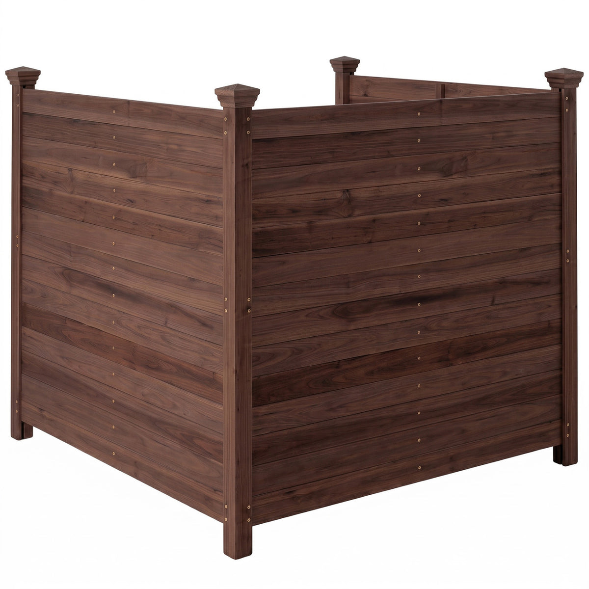 3-Panel Outdoor Privacy Air Conditioner Fence for Outside-Brown view 4