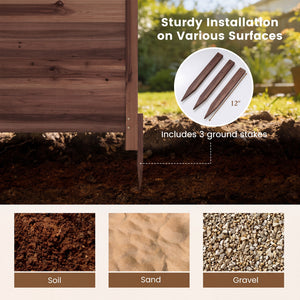 3-Panel Outdoor Privacy Air Conditioner Fence for Outside-Brown view 8
