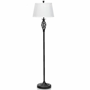 3 Pieces Lamp Set 2 Table Lamps 1 Floor Lamp with Fabric Shades view 8