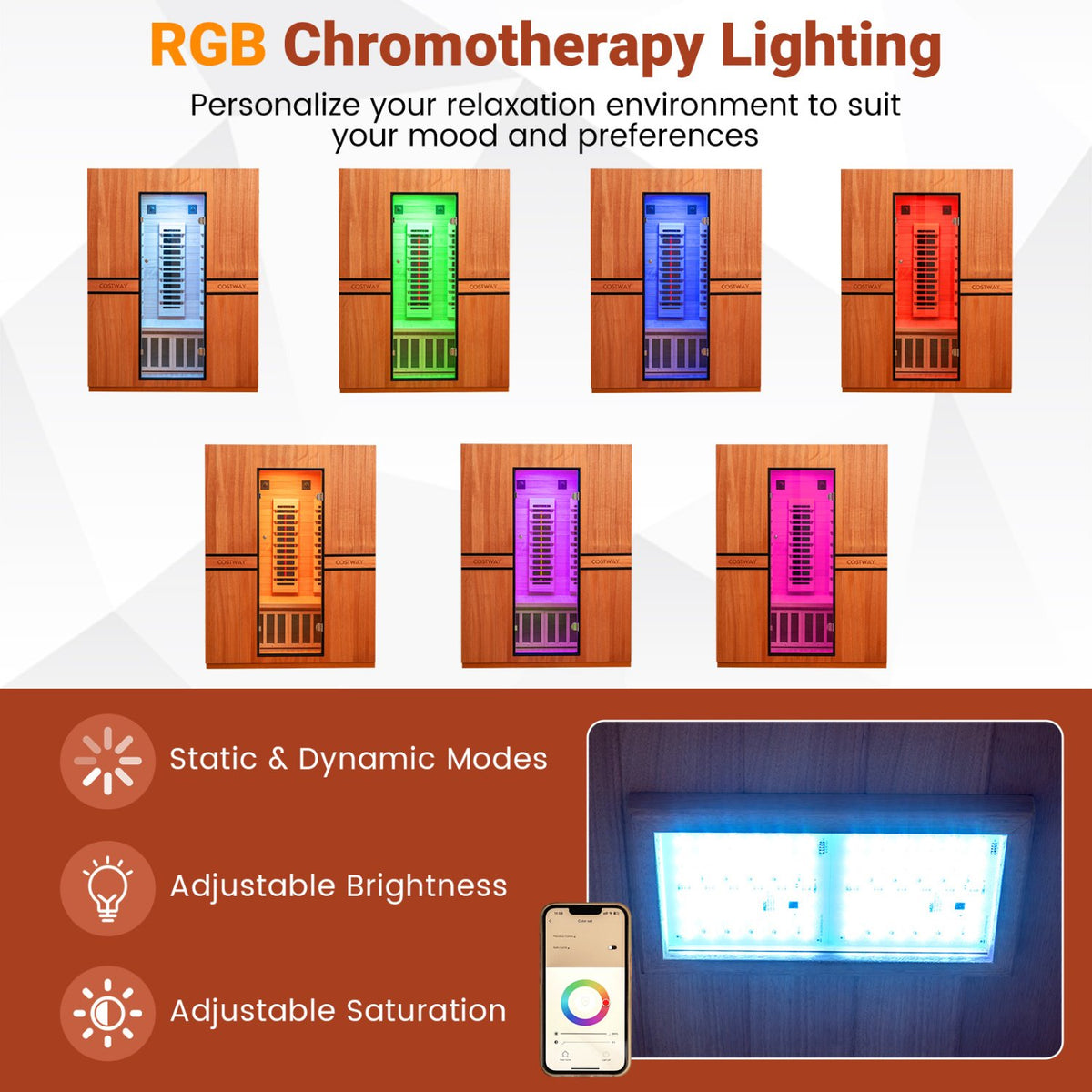 2026 New 3-Person Full Spectrum Infrared Sauna with APP Control for Home view 5