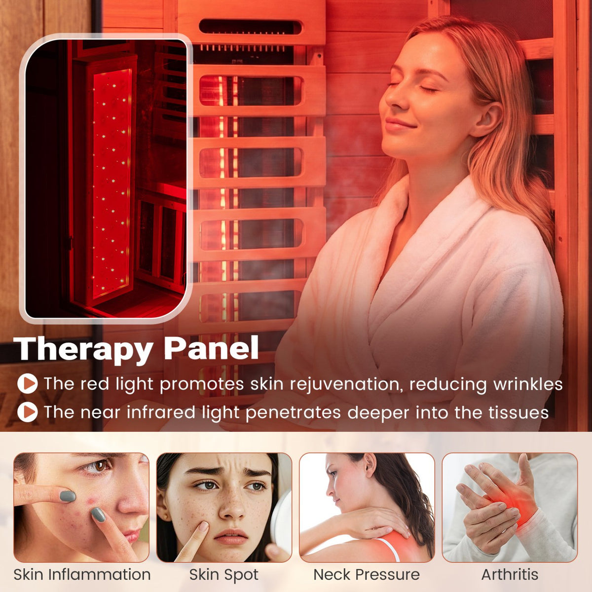 2026 New 3-Person Full Spectrum Infrared Sauna with APP Control for Home view 7