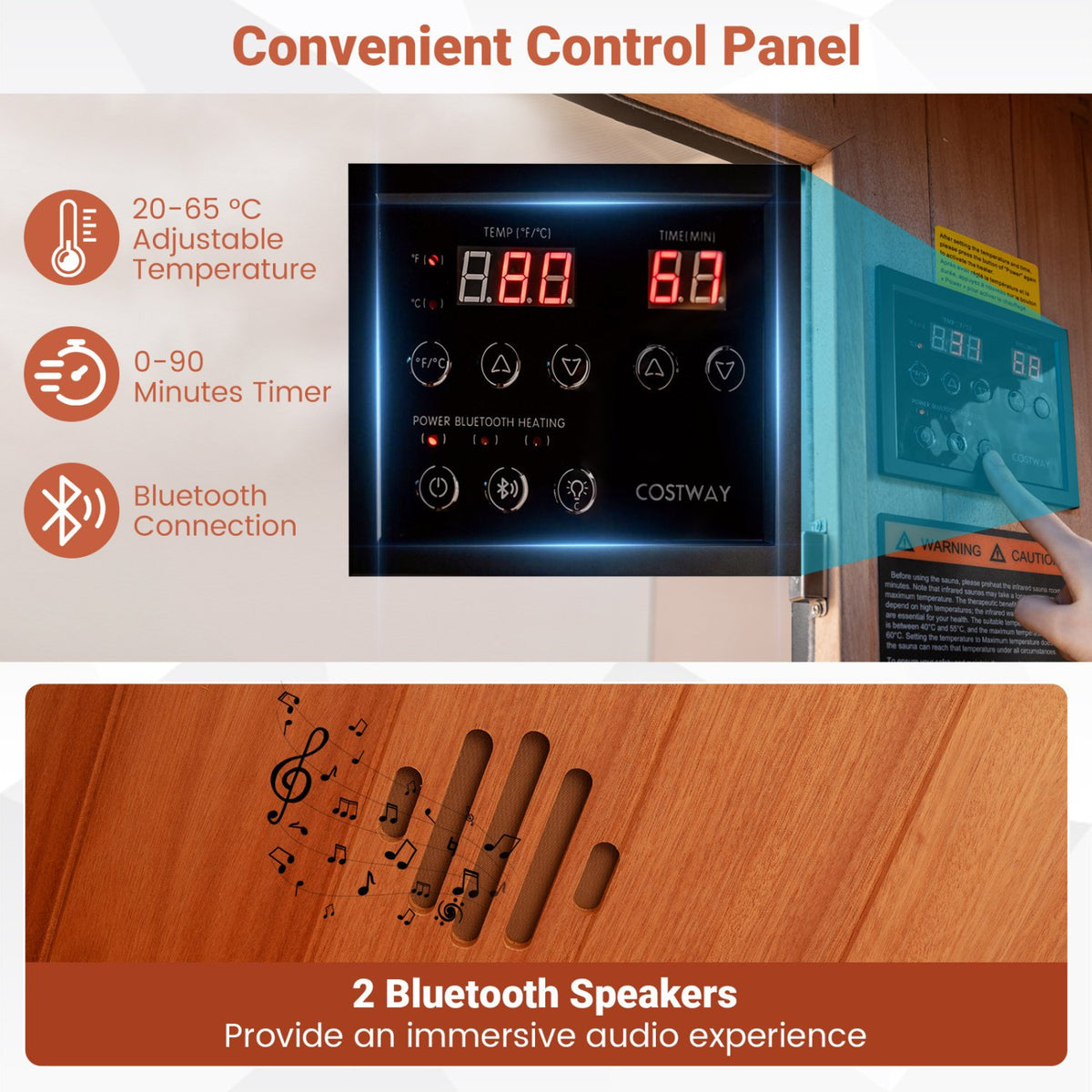 2026 New 3-Person Full Spectrum Infrared Sauna with APP Control for Home view 8