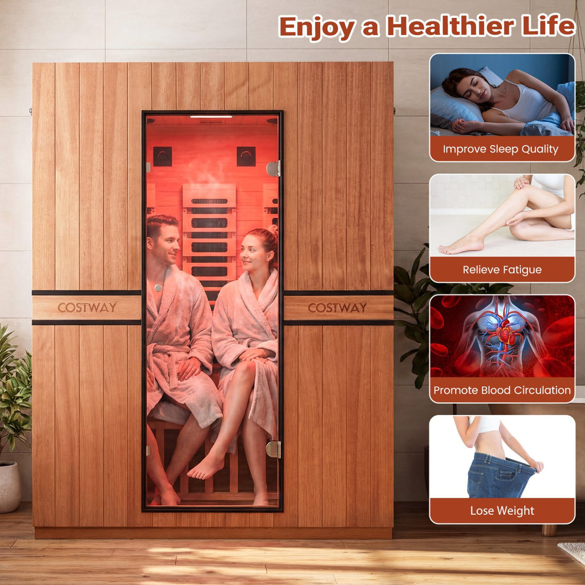 2026 New 3-Person Full Spectrum Infrared Sauna with APP Control for Home view 9