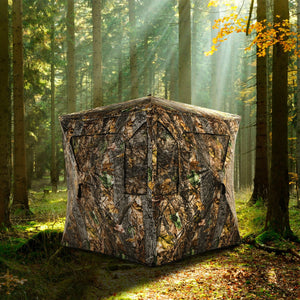 3 Person Portable Pop-Up Ground Tent with Gun Ports and Carrying Bag view 2