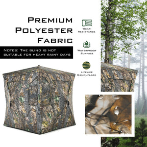 3 Person Portable Pop-Up Ground Tent with Gun Ports and Carrying Bag view 6