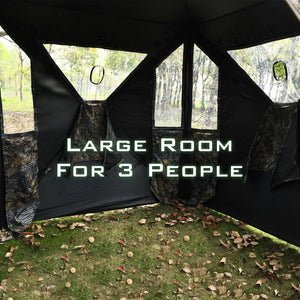 3 Person Portable Pop-Up Ground Tent with Gun Ports and Carrying Bag view 9