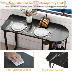 3-Piece Industrial Dining Table Set for Small Space-Black view 9