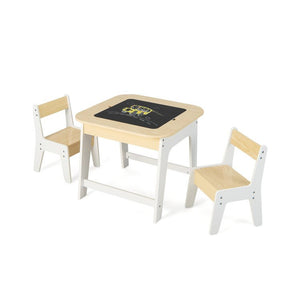 3-Piece Kid’s Room Bundle: Twin Size Wooden House Bed + Kid's Table and Chairs Set + Kids 2-Shelf Bookcase view 4