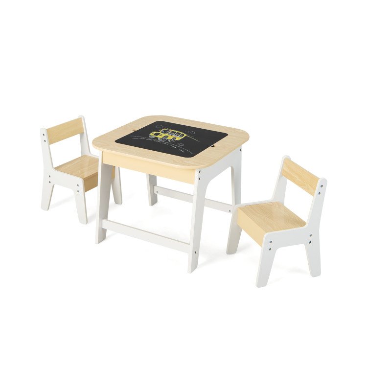 3-Piece Kid’s Room Bundle: Twin Size Wooden House Bed + Kid's Table and Chairs Set + Kids 2-Shelf Bookcase view 4
