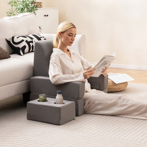 3-Piece Reading Pillow Set Extra Large Lap Desk with Coaster-Gray view 2