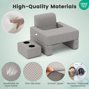 3-Piece Reading Pillow Set Extra Large Lap Desk with Coaster-Gray view 8