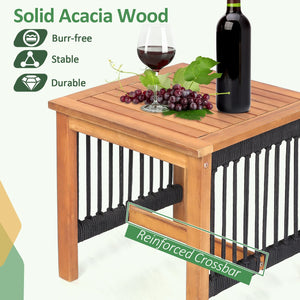 3 Pieces Acacia Wood Rocking Bistro Set view 8