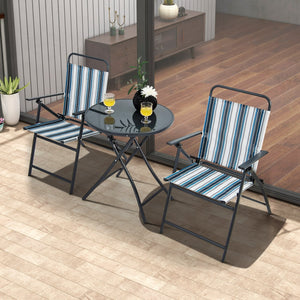 3 Pieces Outdoor Folding Chair Set Portable Folding Chair Set view 2