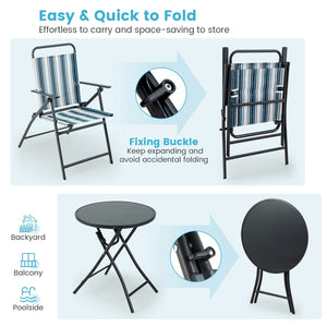 3 Pieces Outdoor Folding Chair Set Portable Folding Chair Set view 6