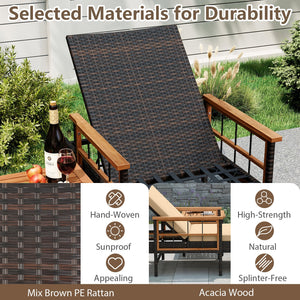 3 Pieces Patio Chaise Lounge Set for Poolside Backyard Porch view 6