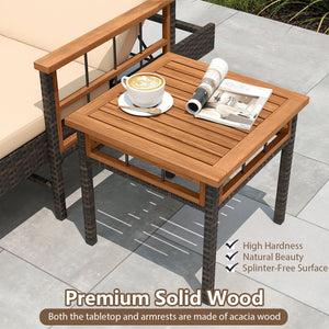 3 Pieces Patio Chaise Lounge Set for Poolside Backyard Porch view 8