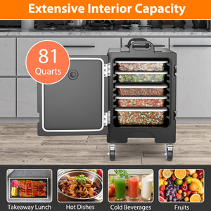 3 Pieces Stackable Insulated Food Pan Carrier 81 Quart LLDPE Food Box Carrier view 7