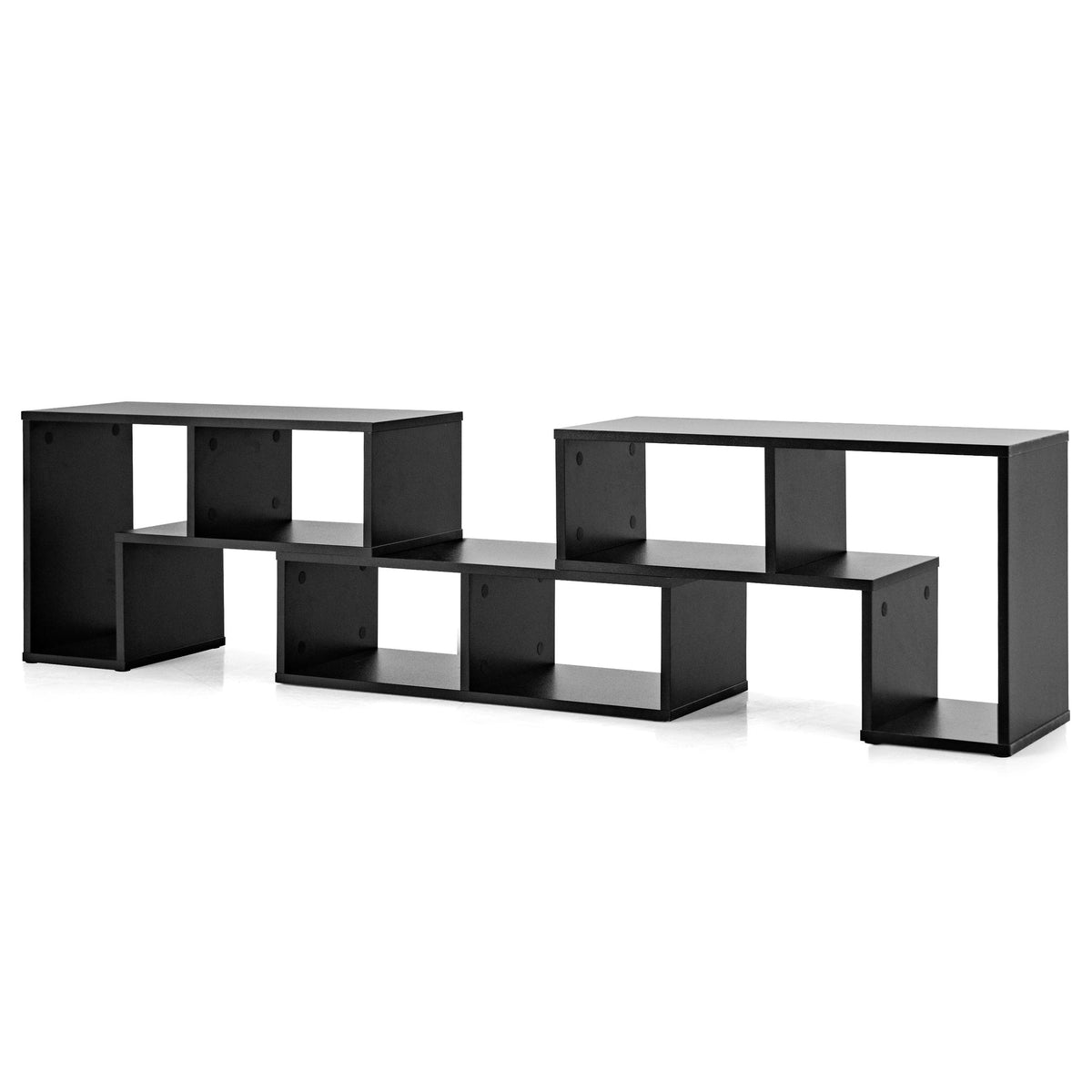 3 Pieces Adjustable TV Stand for TVs up to 65 Inch with Shelves-Black view 4