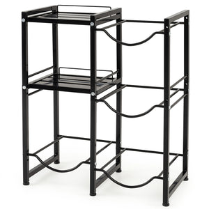 3-Tier 5 Gallon Water Jug Holder with Shelves-Black view 4